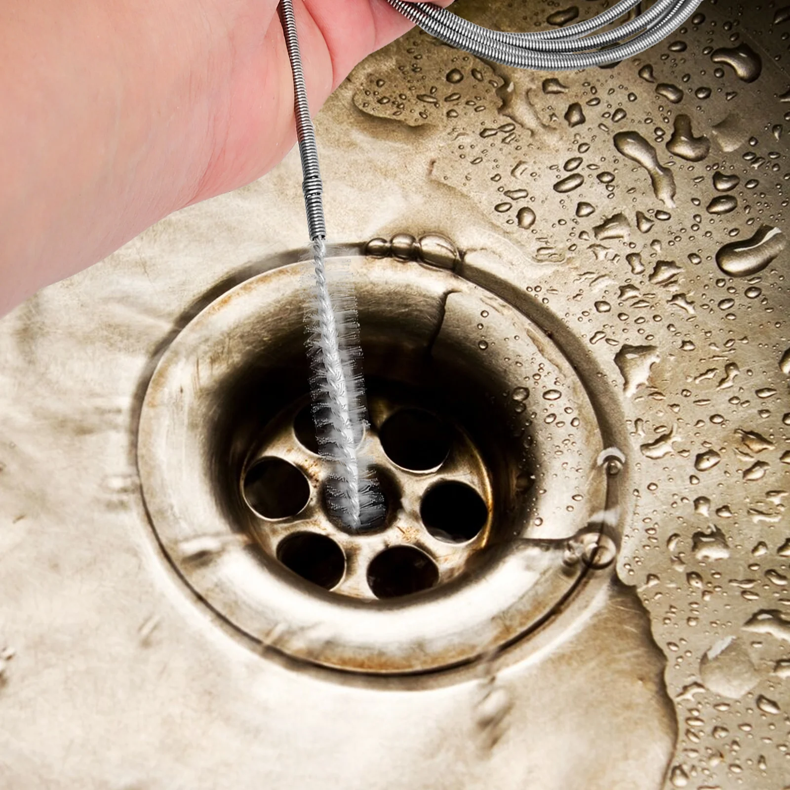 

Stainless Steel Refrigerator Drain Cleaner Long Cleaning Tool for Fridge Ice Buildup Removal Home Hotel Office Use