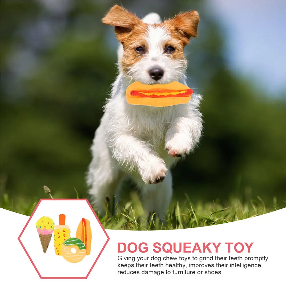 4 jouets à mâcher pour chien, de forme originale et adorable, accessoires interactifs pour chiots, favorisant le développement et le jeu actif.