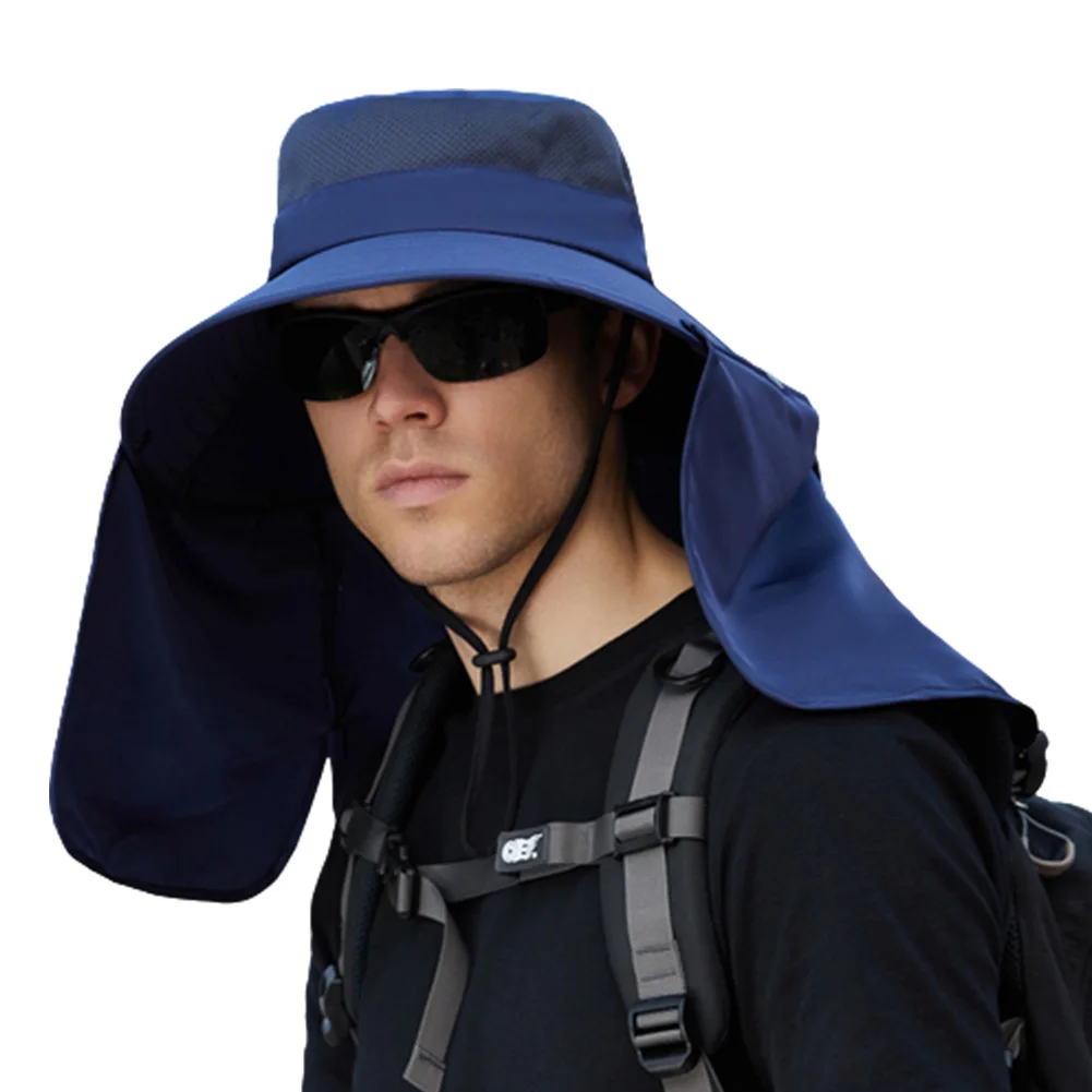 

Sun Protection Boonie Hat with Neck Flap, Quick Drying and Breathable Outdoor Bucket Hat for Men and Women 2 in 1