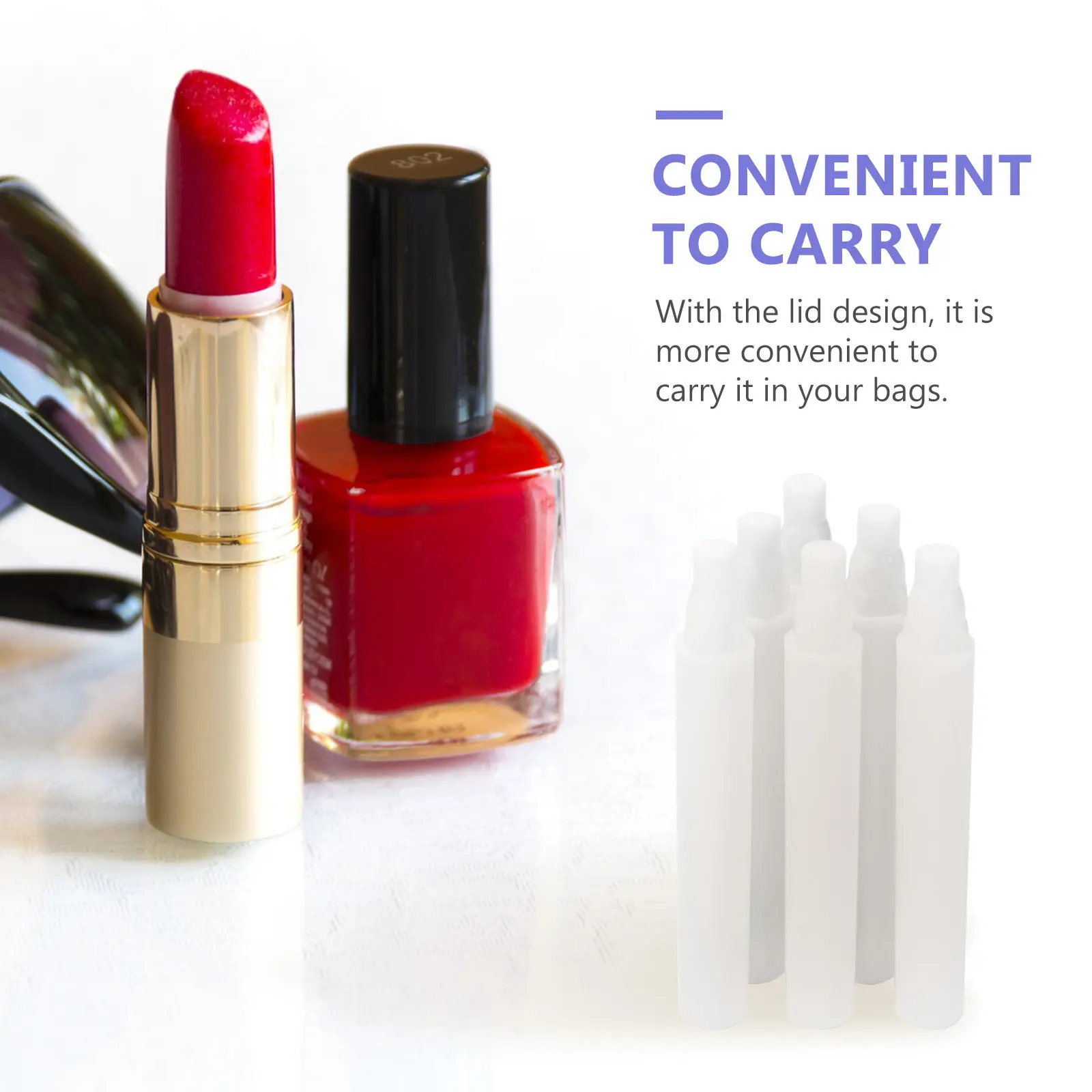 6개입 실리콘 립스틱 어플리케이터, 립 마스크, 밤, 아이섀도우 사용에 적합, 부드럽고 순한 사용감, 커버 포함 컴팩트 사이즈