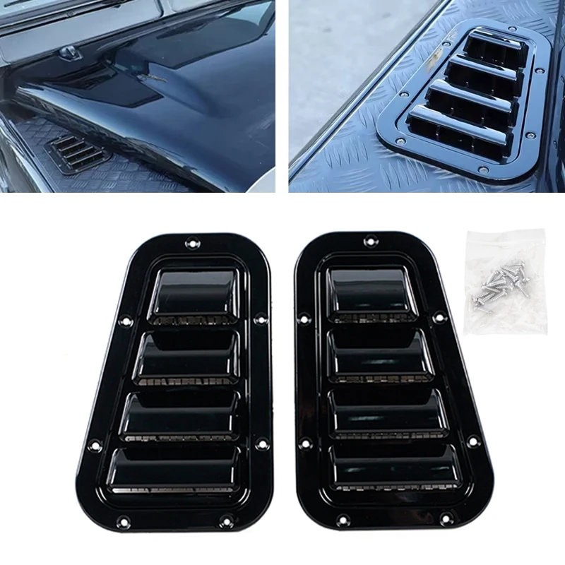 

1 пара для Land Rover Defender 90 110 130 2004-2019, передняя крышка двигателя автомобиля, капот, вентиляционные отверстия, накладка на выходе воздуха, вентиляционная крышка, снежная крышка