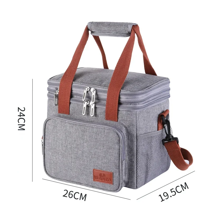 Food Insulated Cooler Delivery Bags for Women Men Kids Double Layer Thermal Lunch Bag Large Capacity Picnic Box