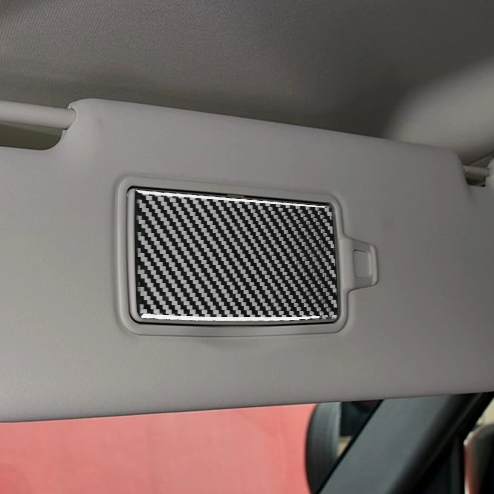 For Land Rover Defender 2020-2024 Real Soft Carbon Fiber Car Interior Sun Visor Vanity Mirror Flip Lid Panel Cover Trim 2Pcs