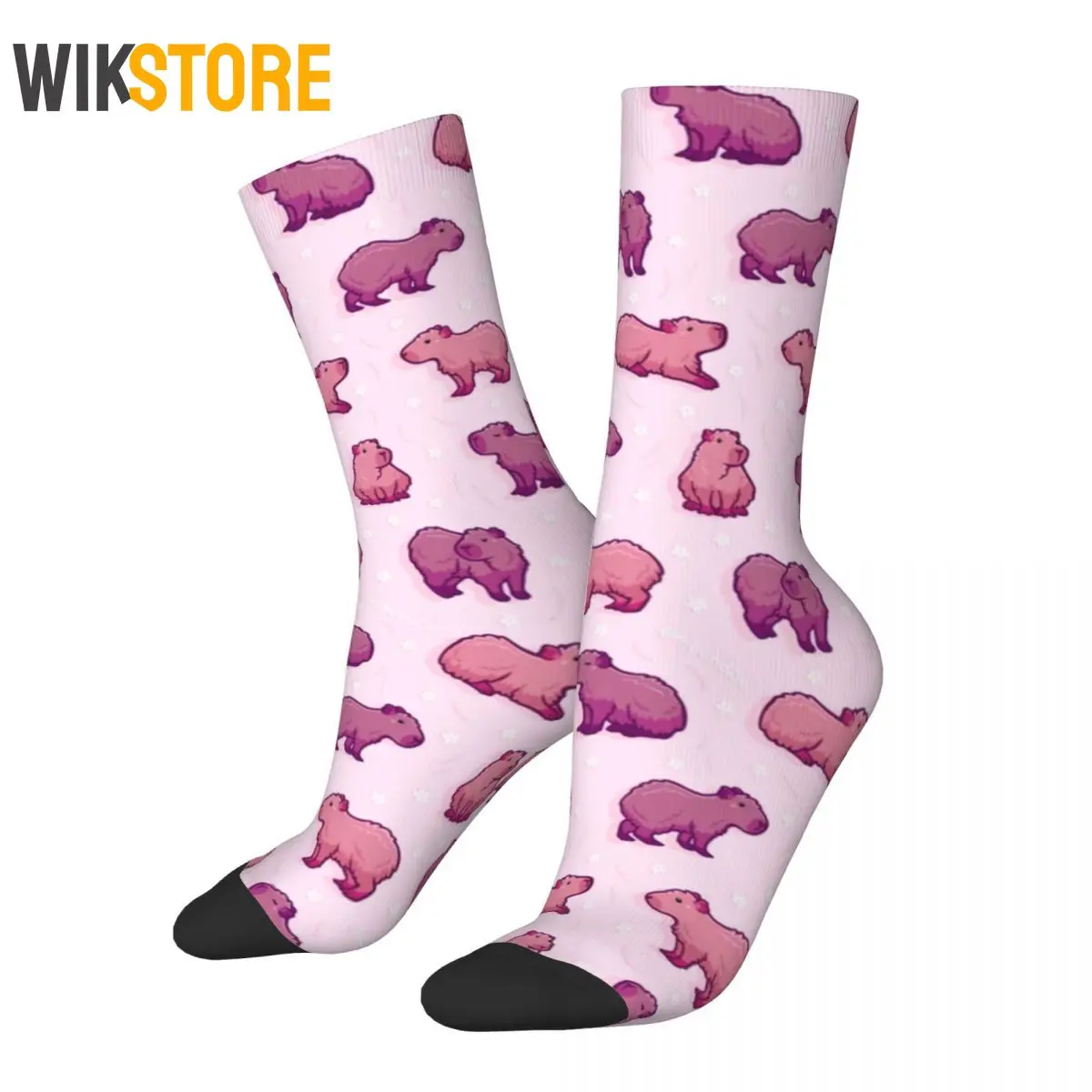 Winter Warm Fashion Unisex Capybara Pink Socks Cartoon Cute Non-slip Breathable Basketball Socks