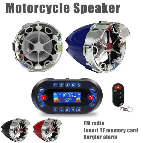 AMPLIFICADOR DE Altavoz Bluetooth para motocicleta, reproductor de música MP3, sirena de alarma antirrobo, USB, Radio FM, estéreo, MT730, 2.1A