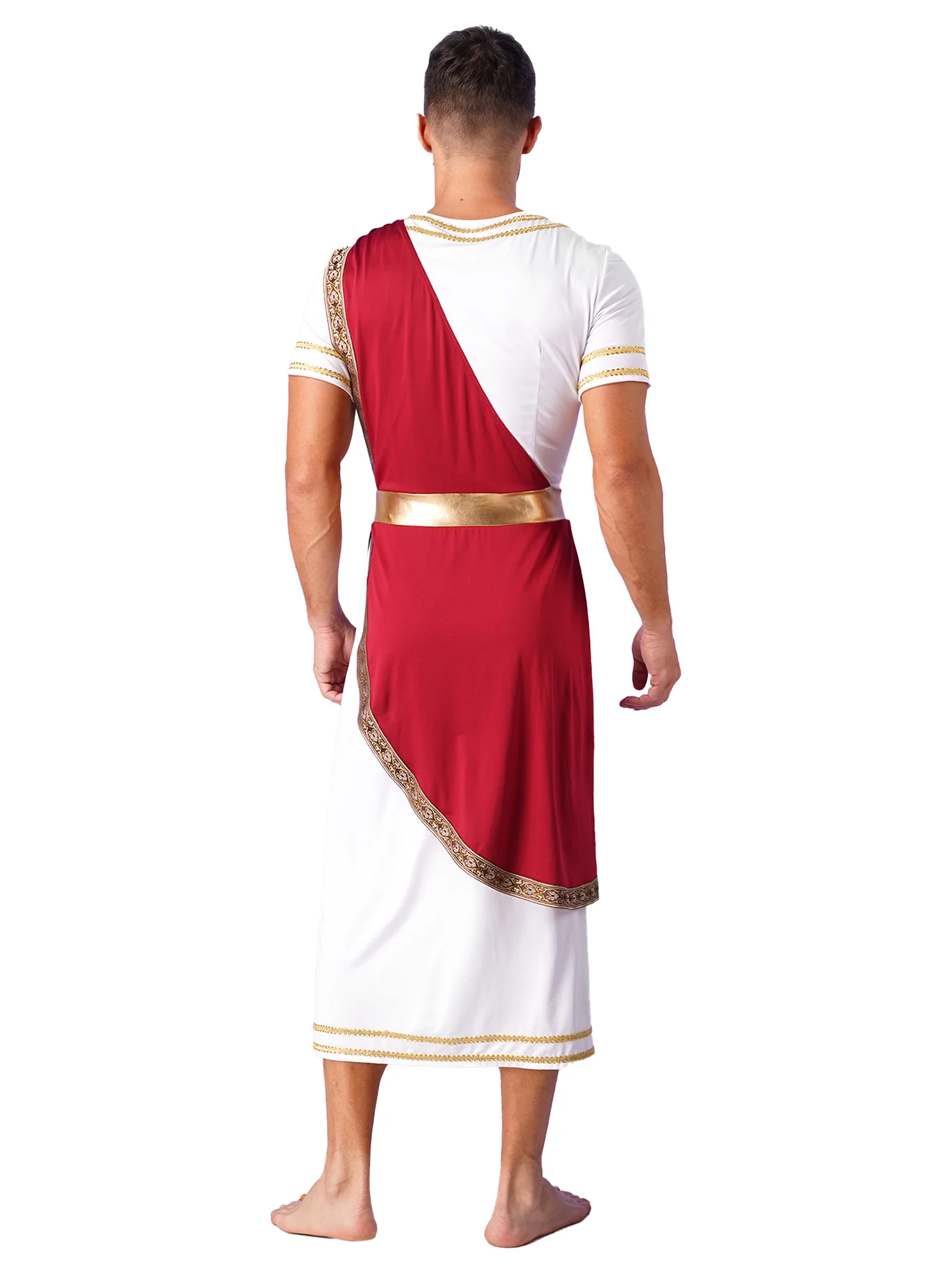 Herren Halloween alten griechischen Toga Cosplay Kostüme Kurzarm Retro römischen Vintage Krieger verkleiden Robe Karneval Party Outfit