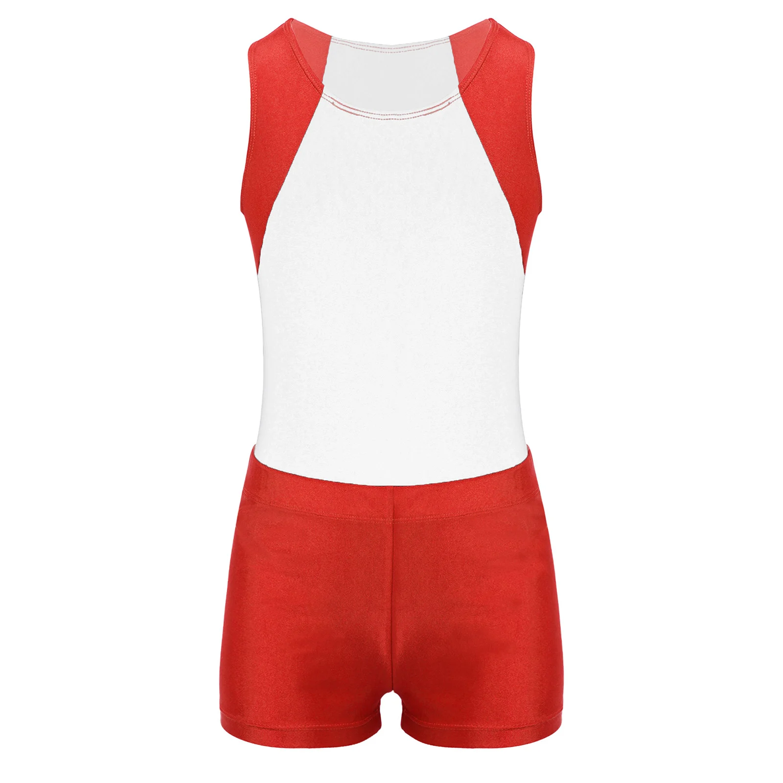 Kids Boys Gymnastics Leotards Jumpsuit Ballet Dance Sleeveless Stretchy Bodysuit Workout with Shorts Gym Training Sport Sets