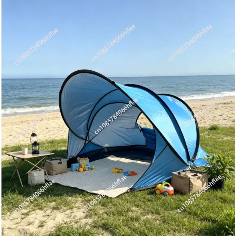 Fully Automatic Beach Sunscreen Tent, Quick Open Foldable Outdoor Seaside Canopy