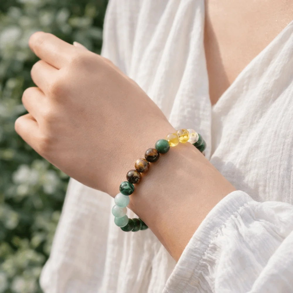 

Vintage Stone Beads Bracelet Bangles Bohemian Bracelet for Women Wrist Chain Elastic Attract Wealth Bracelets Ladies Jewelry