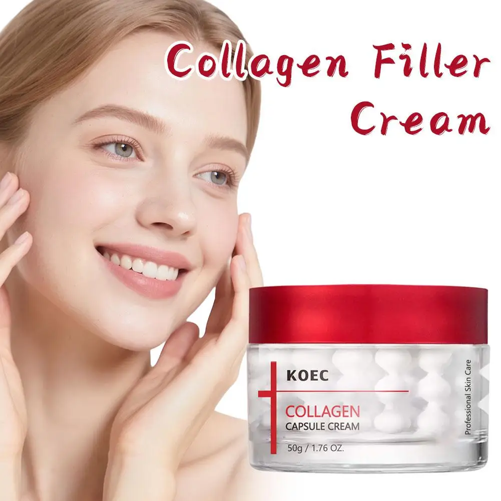 

50 г коллагеновый крем-наполнитель с ложкой, улучшающий сухость и тонкие линии, уход за кожей, гладкие морщины, крем для лица, увлажняющий, против старения