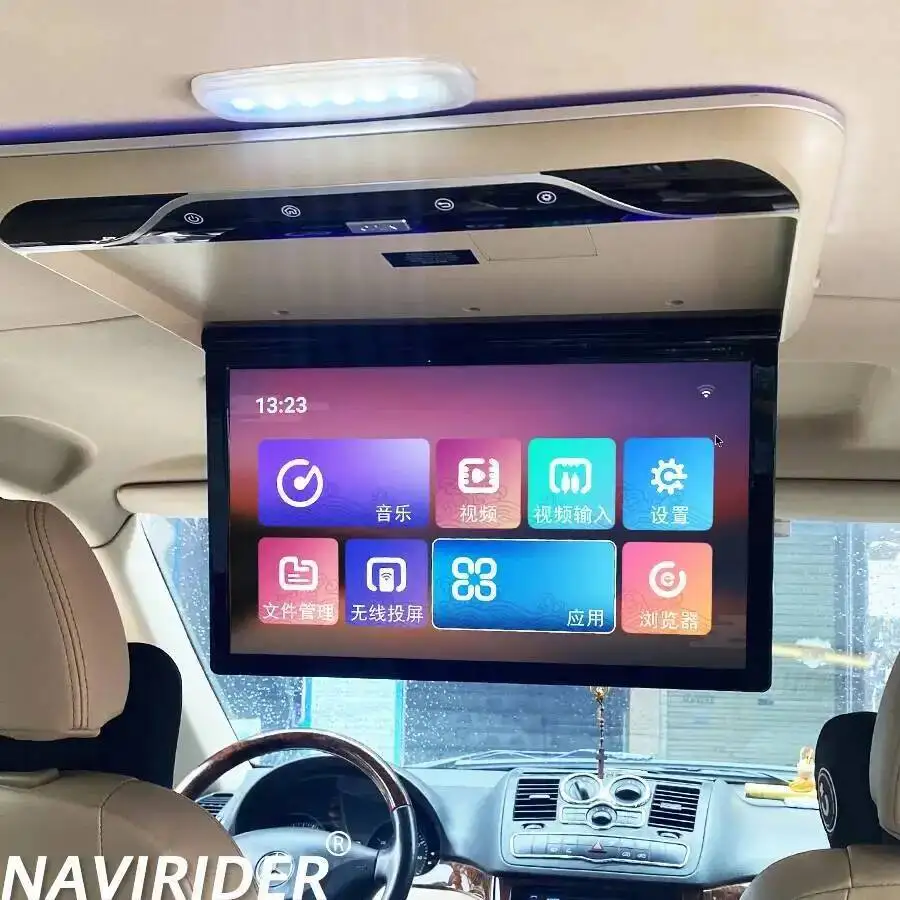 

19 "Android 13 потолочный монитор на крыше для Mercedes Benz Vito для Toyota Alphard с сенсорным экраном, универсальный автомобильный мультимедийный видеоплеер