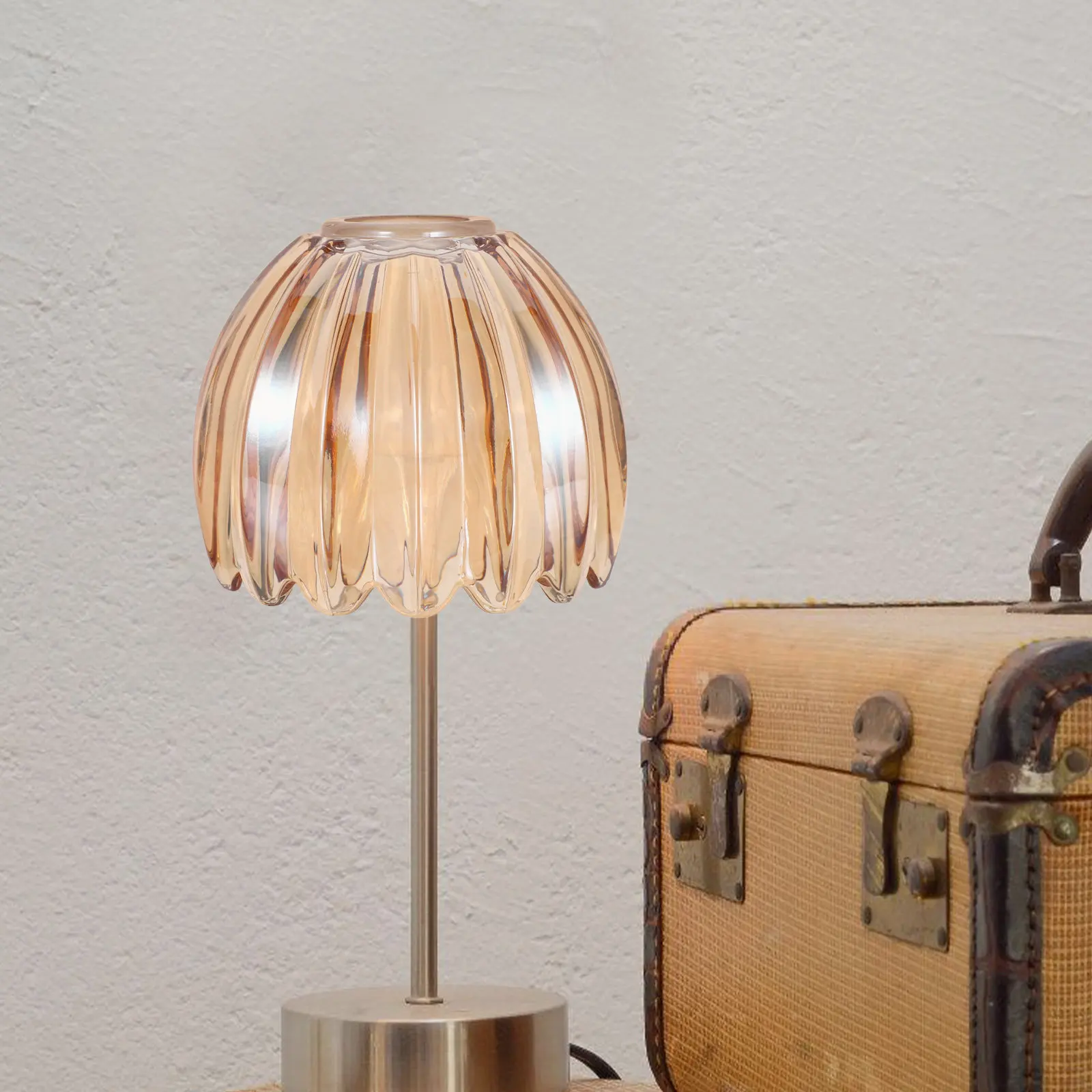 Amber Pumpkin Glass Lampshade Replacement Decorative Cover for Pendant Wall Table Floor Lamp Elegant Lighting Fixture Shade