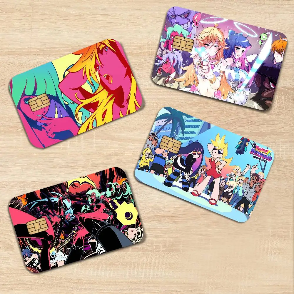 Anime P-panty And S-stockings 2024 Anime Cartoon Skin Stickers Film Tape Case for Big Credit Debit Card Front Side