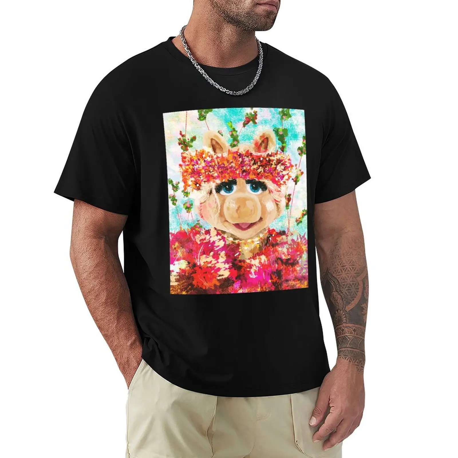 

Miss Piggy Art T-Shirt summer clothes plus sizes clothing for men