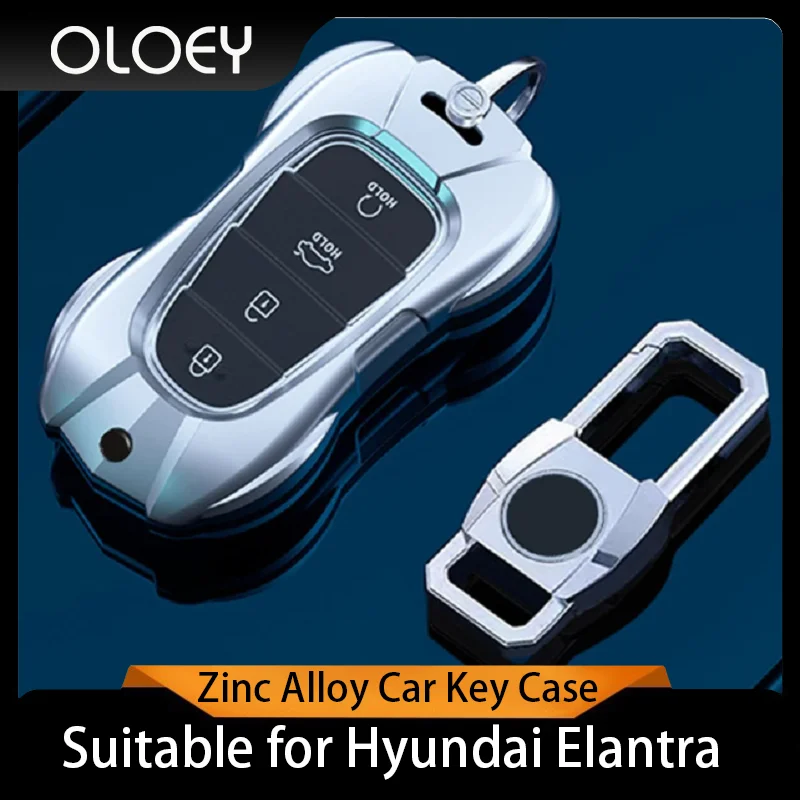 

New Zinc Alloy Car Key Case Cover for Hyundai Elantra GT Accent Solaris Azera Sonata NEXO Grand Santa Fe Tucson Palisade Kona