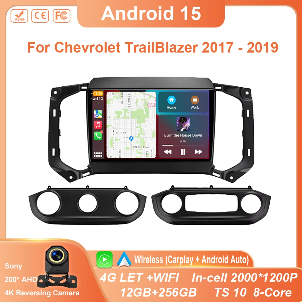 

Android For Chevrolet TrailBlazer 2017 - 2019 S10 Colorado For Isuzu CPU HDR QLED D-MAX Dmax MU-X Mux Car Auto Radio 5G Dash Cam