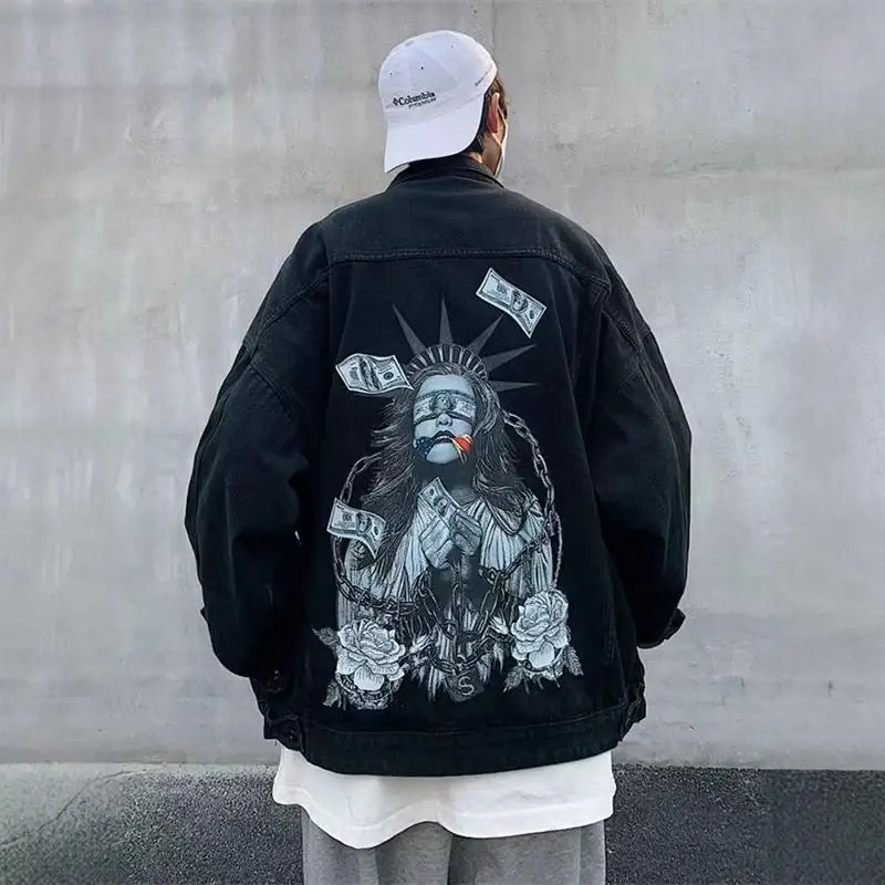 

Мужская джинсовая куртка оверсайз в стиле рабочей одежды, осенне-зимняя, больших размеров, уличная, повседневная, в стиле High Street Fashion...