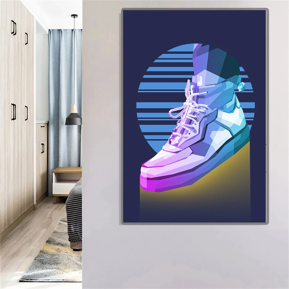 Mode Neakers Leinwand Poster und Drucke Sport Schuhe Leinwand Malerei Auf Wand Dekorative Bilder für jugendlich Zimmer