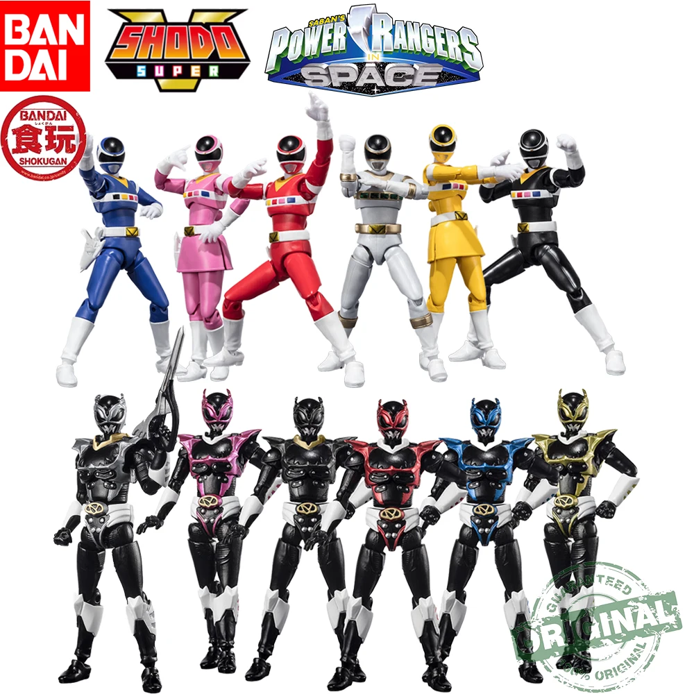 

In Stock Original Bandai Shodo Super Denji Sentai Megaranger Power Rangers In Space Rangers Psycho Rangers Collection Full Pack