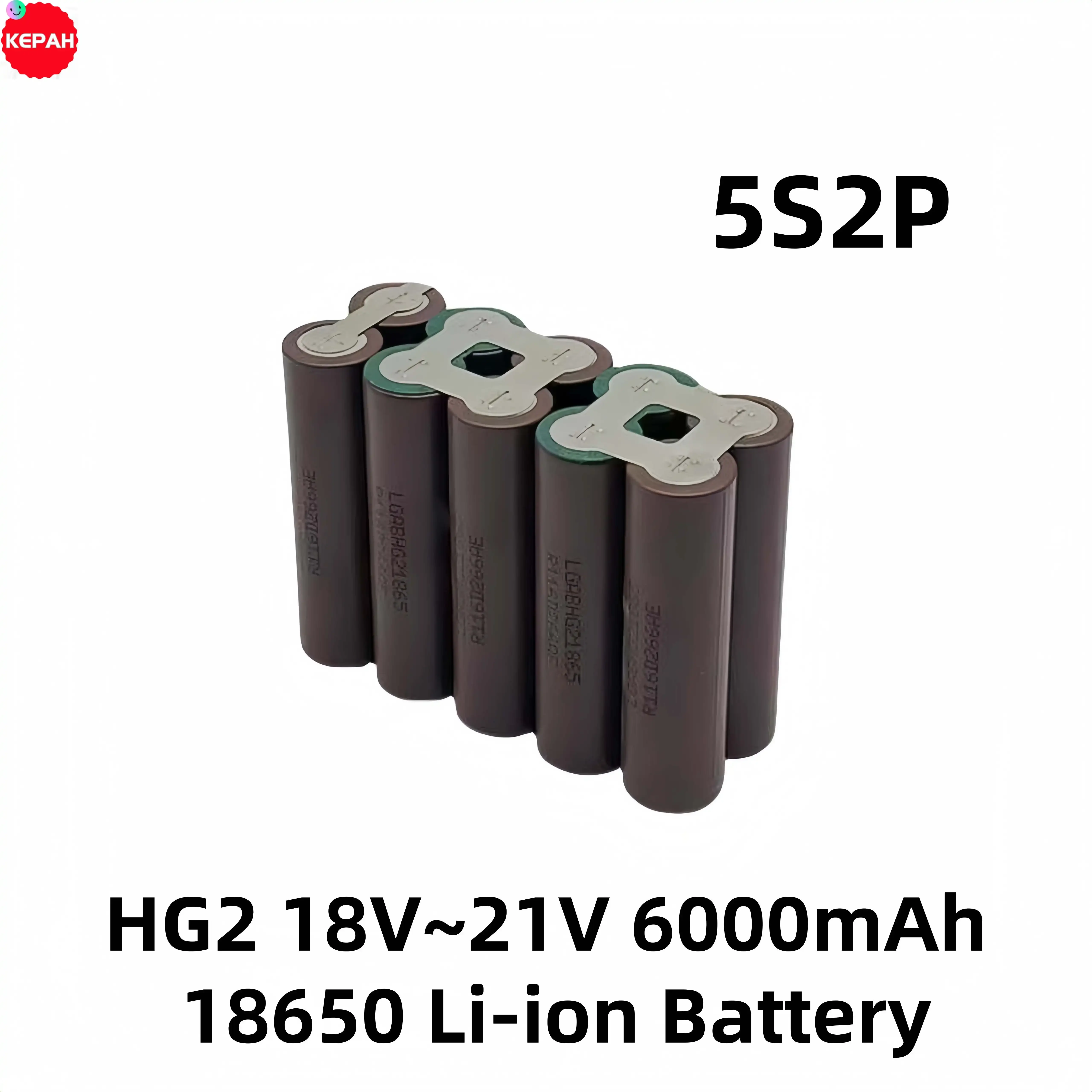 5S2P 18650 18V/21V HG2 lithium battery pack custom battery welding 6000mAh battery