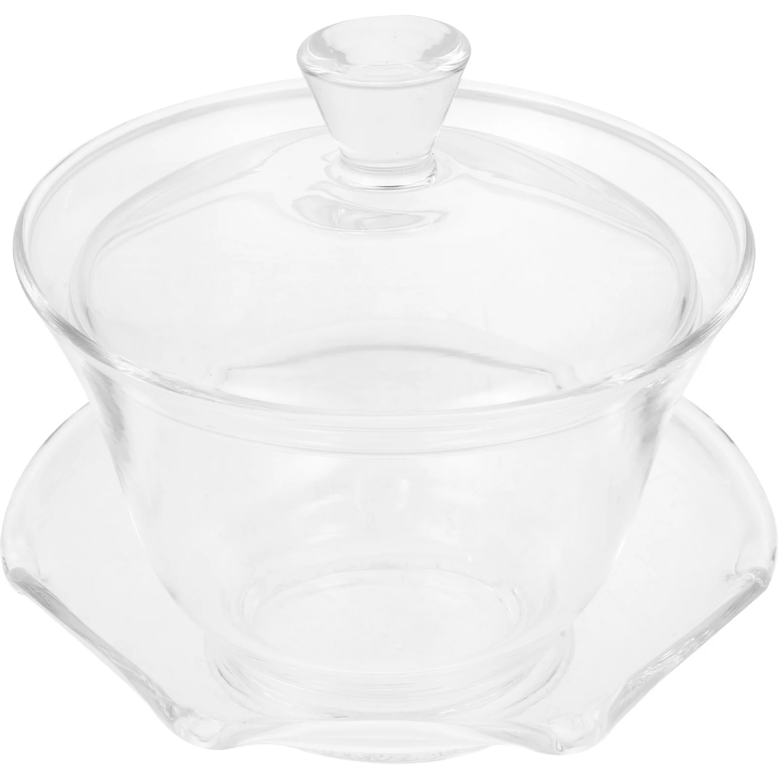 

1Set Transparent Chinese Tea Cup Classic Vintage Decorative Teacup Practical Hot Tea Bowl Home Office Chinese Clear Teacup