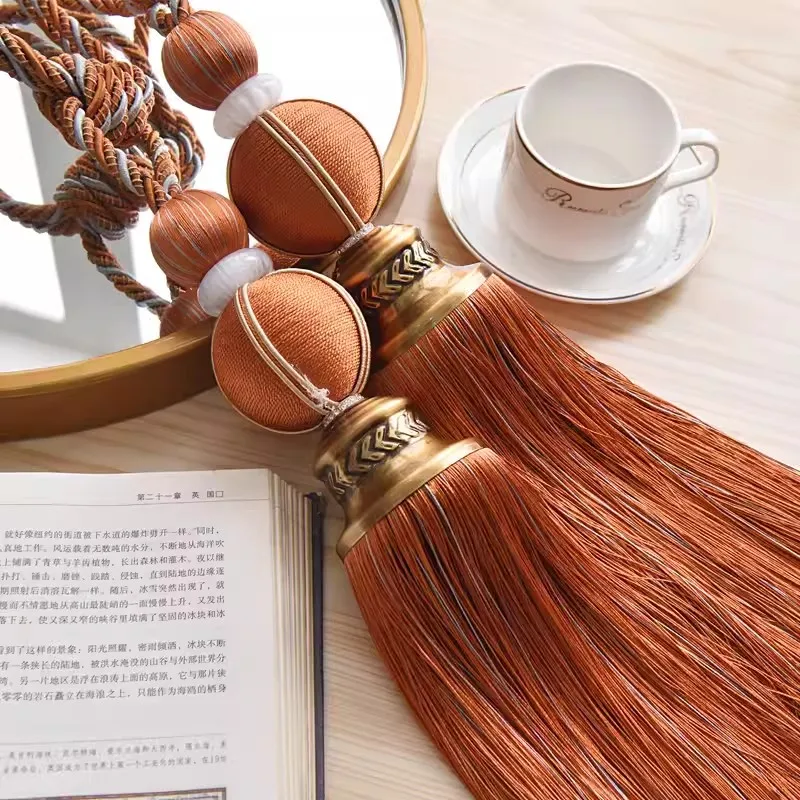2Pcs/European style curtain binding, curtain hanging ball binding rope, curtain buckle, tassel, single ball, Roman pole decorati