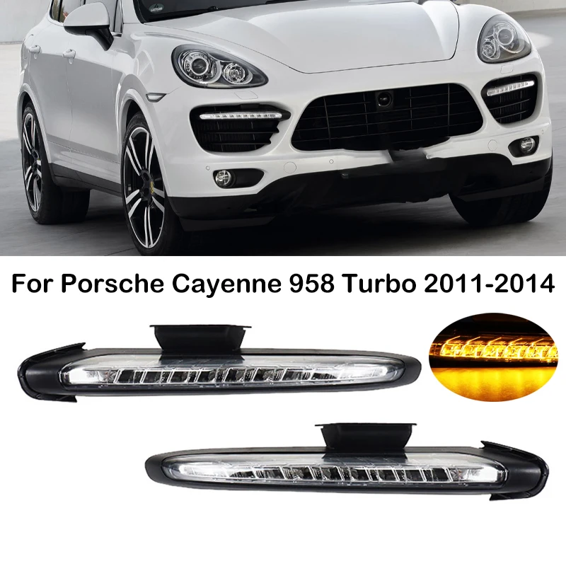 

Для Porsche Cayenne 958 Turbo 2011 2012 2013 2014 Φ автомобильный шрифт DRL дневные строки фонарь 2014 95863118110 95863118210