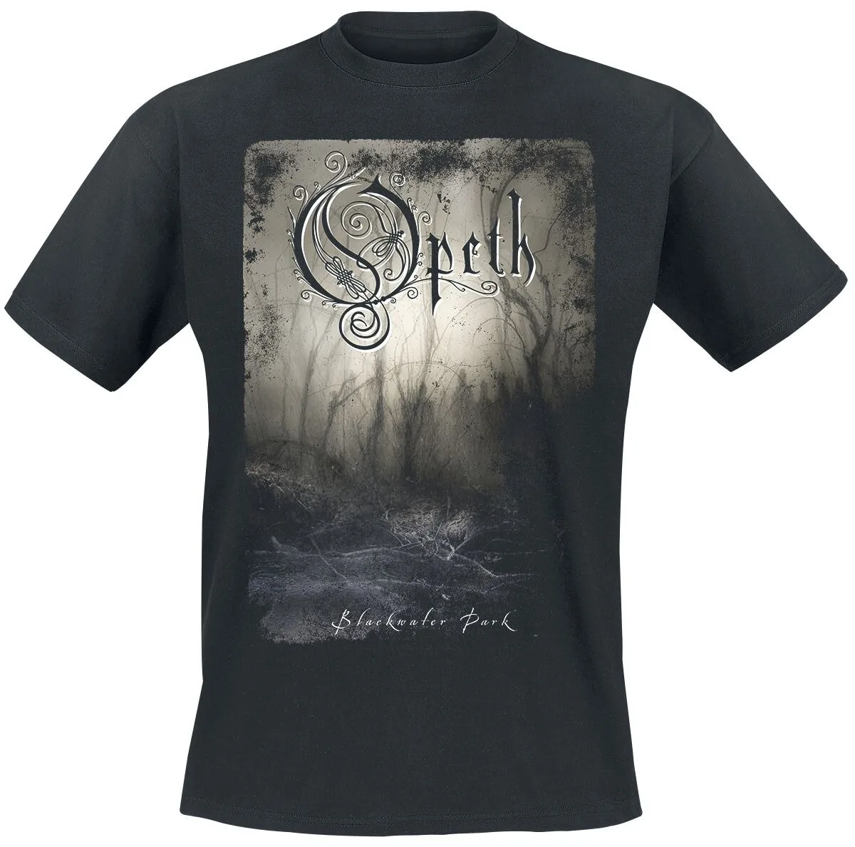 Camiseta de algodão com estampa de logotipo da Opeth Blackwater Park Forest, Heavy Metal Streetwear, unissex, gola redonda, manga curta