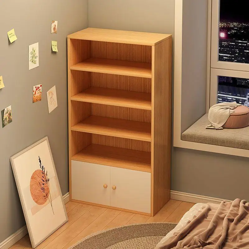 Simple Modern Floor-Standing Bookshelf Bedroom Living Room Storage Rack Wall-Near Placement Easy-To-Assemble Furniture