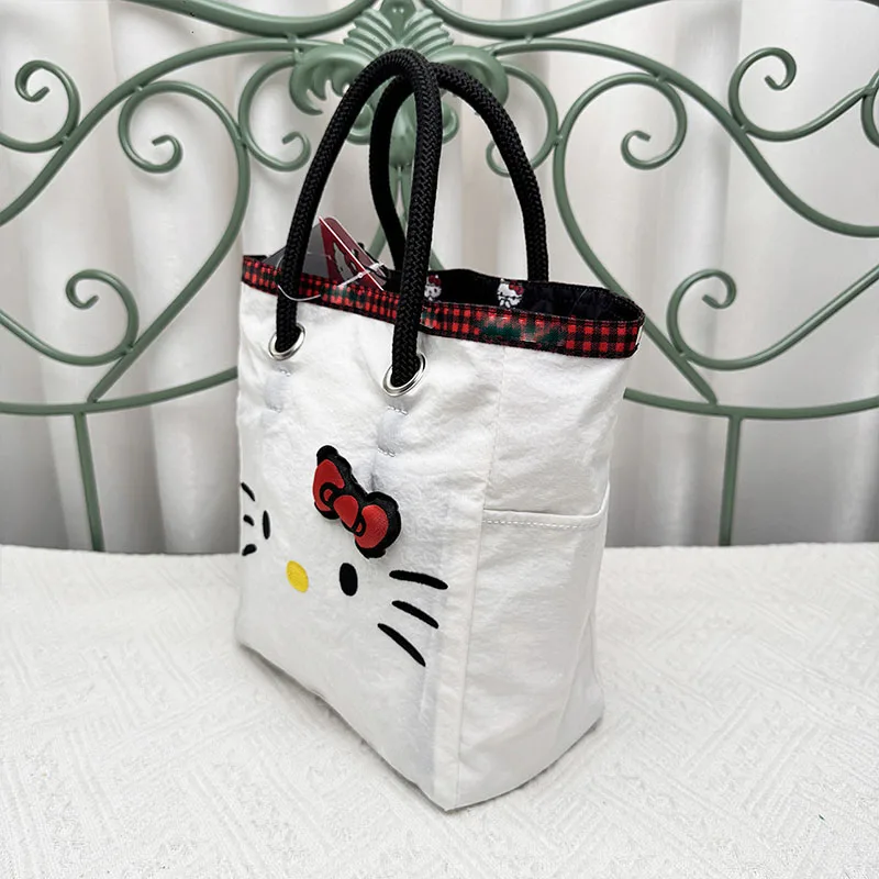 New MINISO Sanrio Hello Kitty Anime Cartoon Large Capacity Printed Cute Handbag Nylon Tote Bag 1113