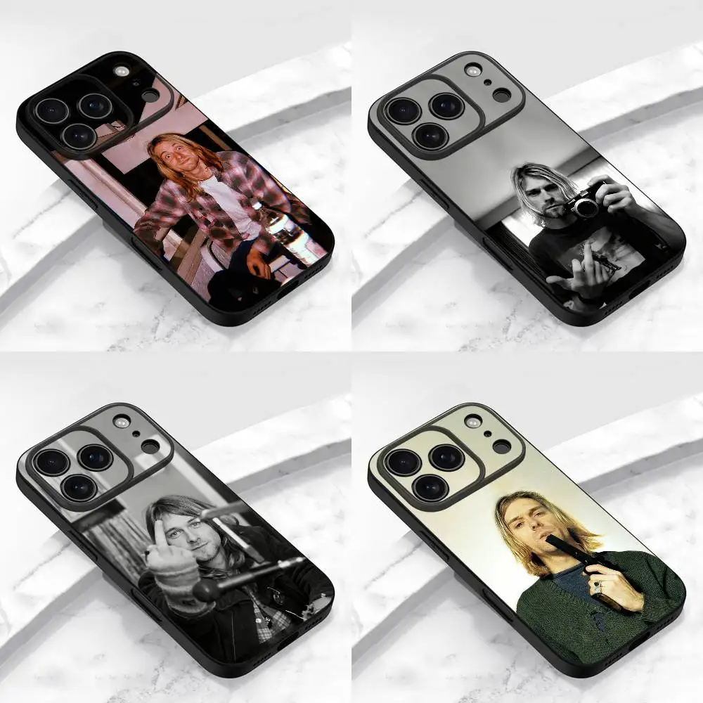 

K-Kurt Musician C-Cobain Phone Case For iPhone 17,16,15,14,13,12,11,Pro,Max,Plus,E,Air,Mini Protective Black Cover
