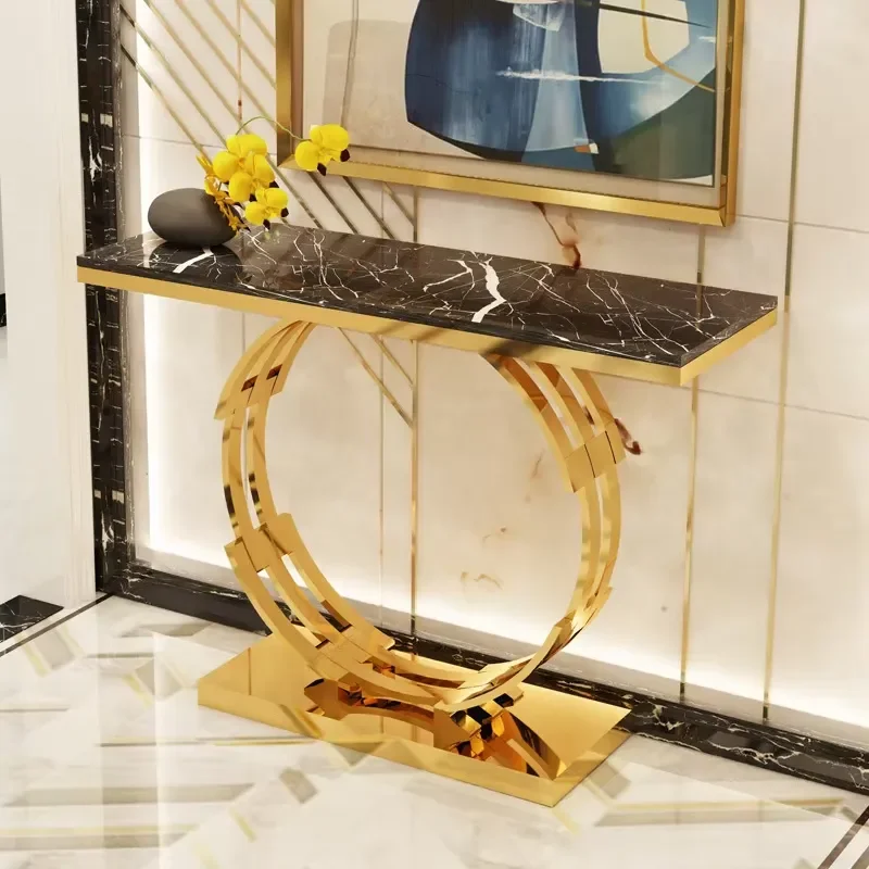 Modern Living Room Furniture Entry Table Console Gold Console Table With Stainless Steel Base