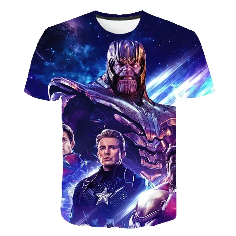 Black Widow Boy Girl T-shirts Avengers Men's T-shirts 3D Print Marvel Short Sleeve Captain America Men's T-shirts Iron Man Wear