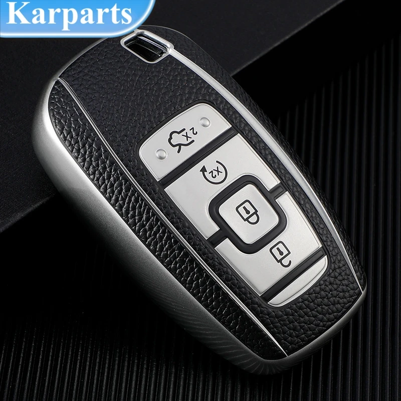 

Leather Car Key Case Cover for Lincoln Corsair Nautilus Aviator Continental Navigator MKC MKZ MKX Remote Holder Shell Protector