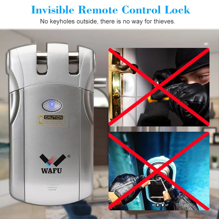 Wafu 019 Remote Control Door Lock Wireless Tuya Wifi Smart Lock Bluetooth Electronic Keyless Invisible Lock Phone Control Locks