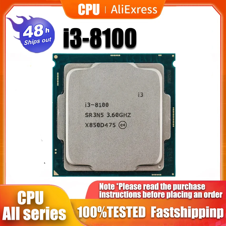 

Used Core i3-8100 i3 8100 3.6GHz Quad-Core Quad-Thread CPU Processor 6M 85W LGA 1151