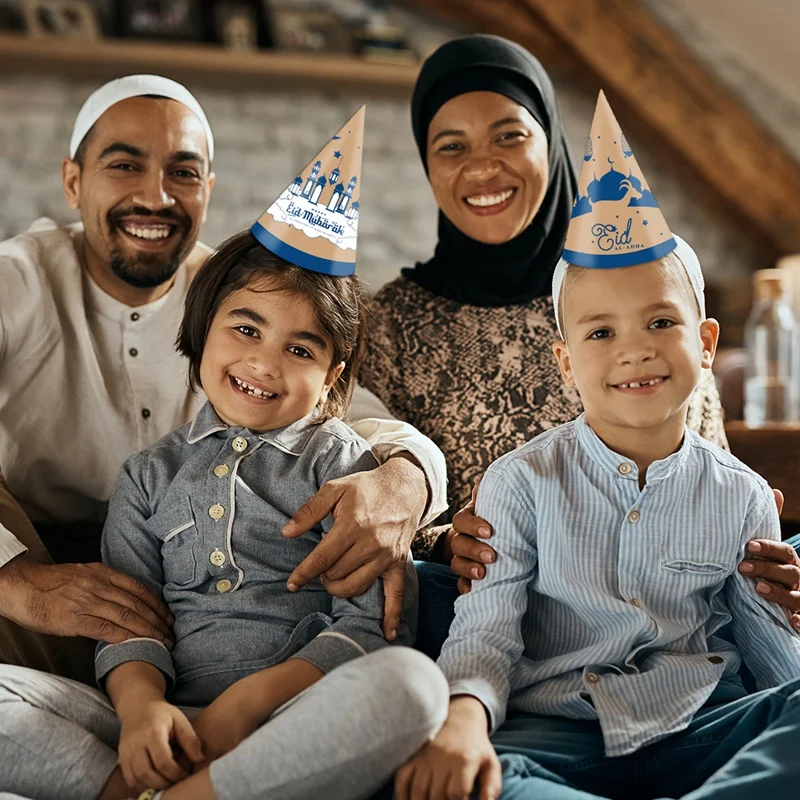 6 pezzi Eid Ramadan decorazione 3D cappello di carta Moon Star decorazione per forniture per feste Ramadan