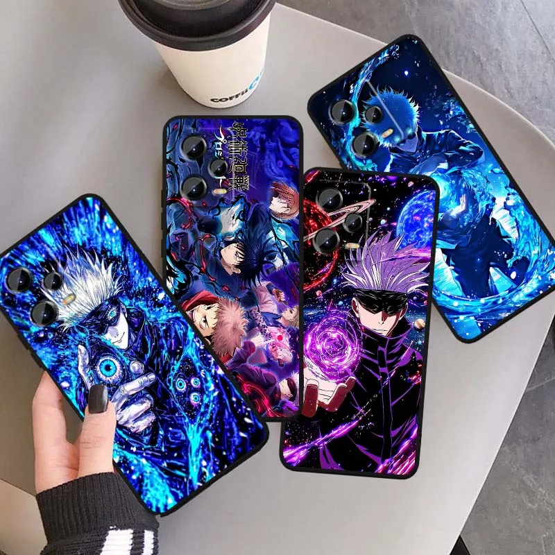 

Jujutsu Kaisen Luminous Anime For Xiaomi Redmi Note 14 13 12 12S 11E 11 11S 11T Pro Plus 4G 5G Black Soft TPU Cover Phone Case