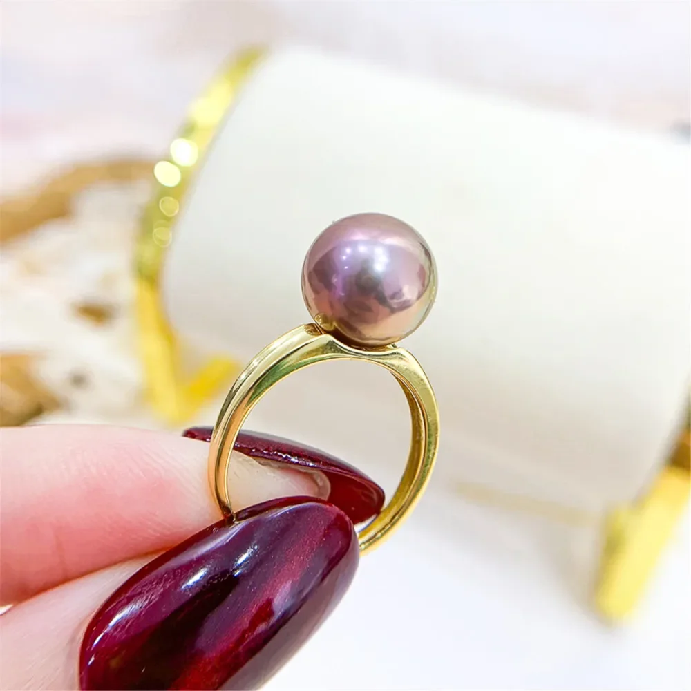 Solid S925 Sterling Silver Pearl Ring Setting For Women DIY Handmade Adjustable Ring Material Fine Jewelry Accessories SJ009