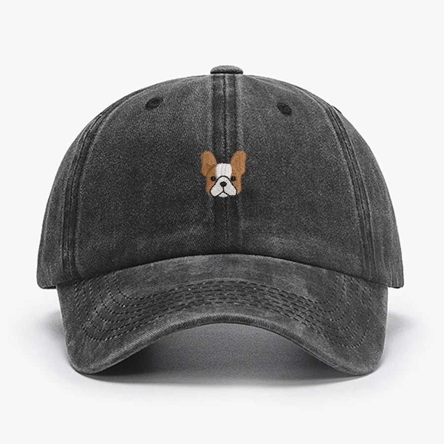 2026 Embroidered Mini French BullDog vintage cotton Baseball caps Men Women Washed Hat Sports Fishing Dad Summer Peaked cap2026