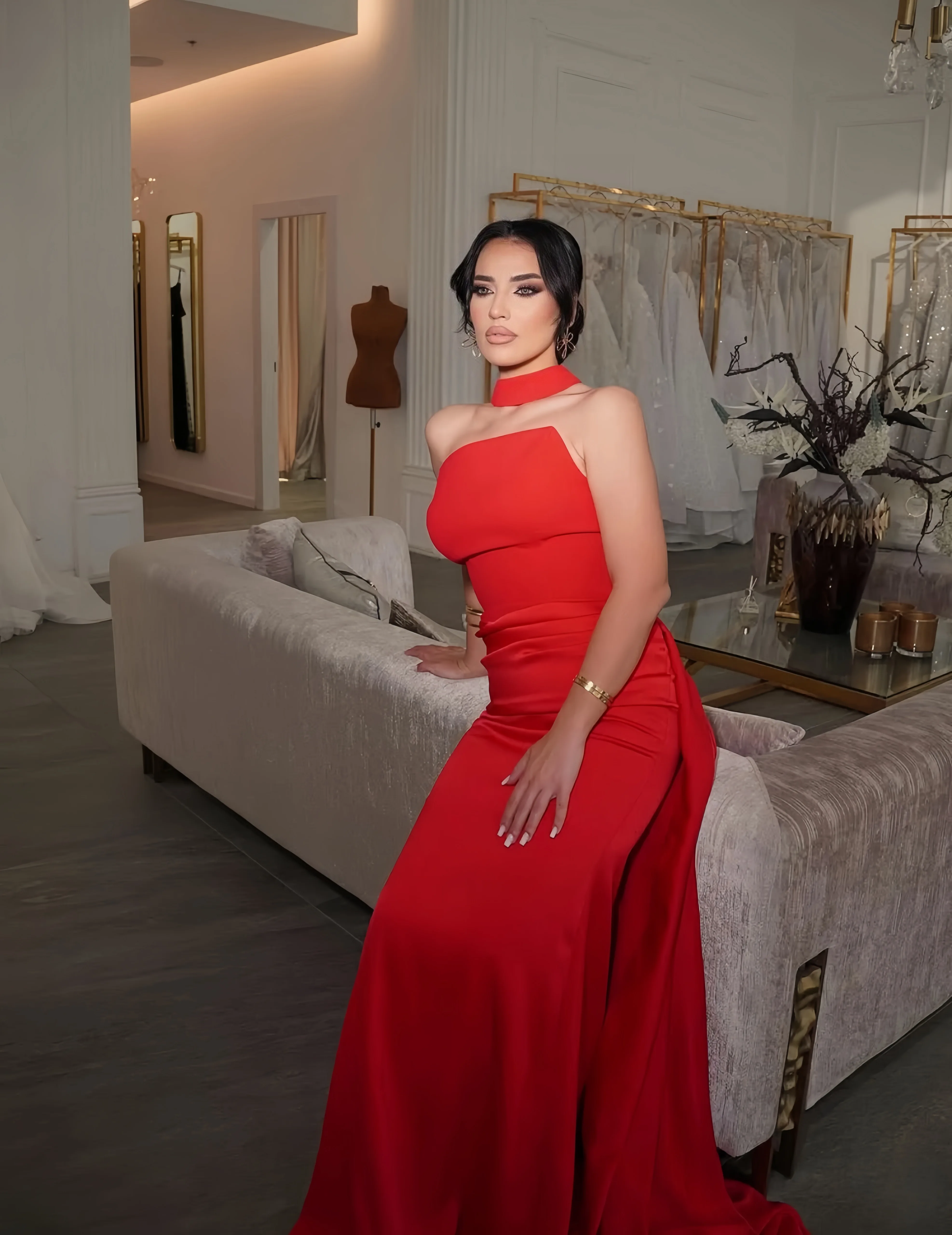 Customized strapless sleeveless A-LINE split luxury evening dresses dresses for special occasions Dresses gala