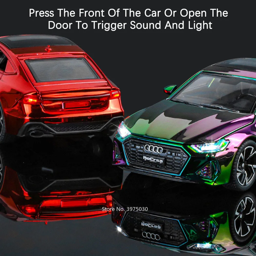 1:32 Scale AUDI RS7 Alloy Toy Cars Diecast Models Light Sound 6 Doors Opened Sports Car Pull Back Vehicles for Children\'s Toys