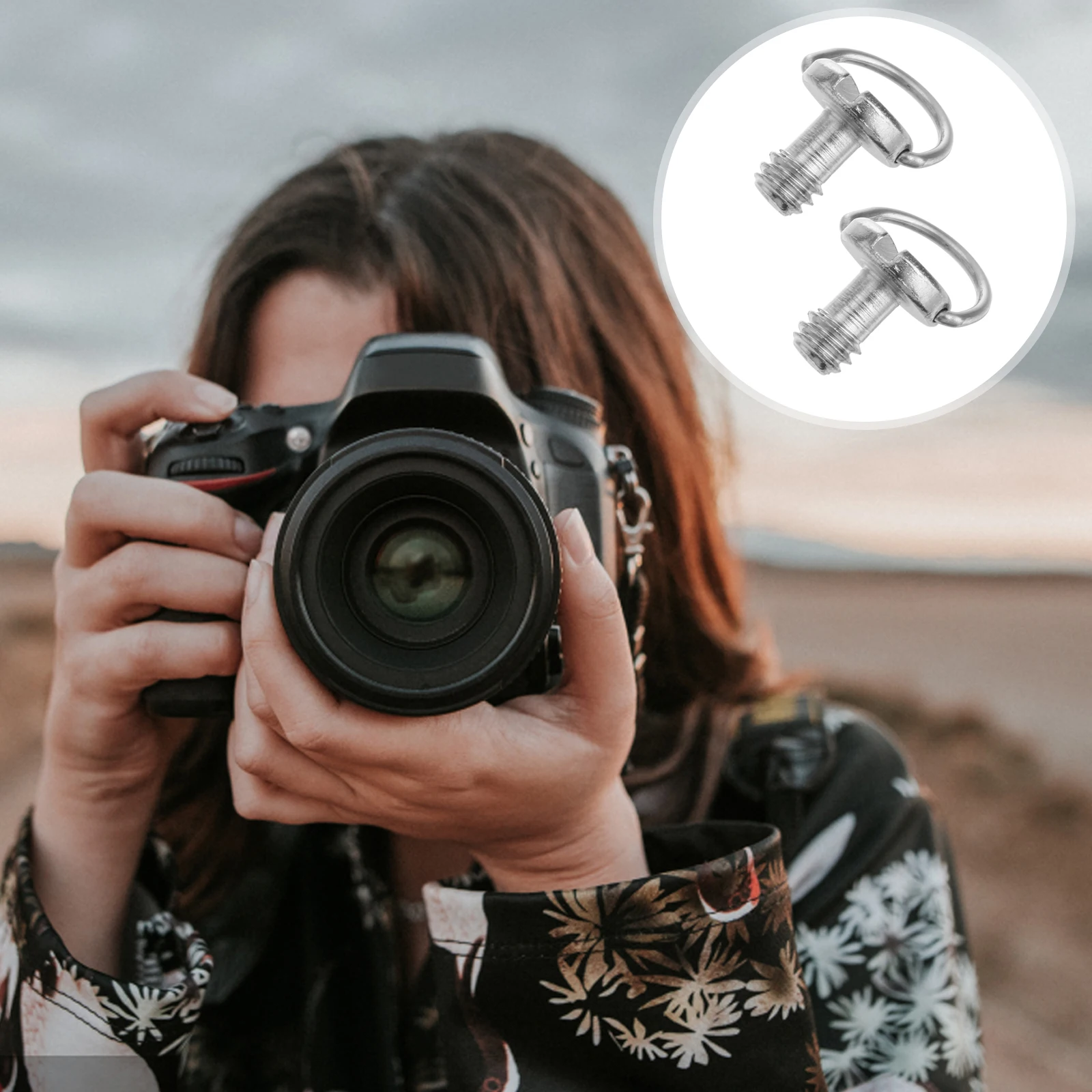 

6pcs 1/4 Inch All Metal Camera Tripod Adapter Screw Durable Replacement Quick Release Plate Folding D Ring For Cam Monopod