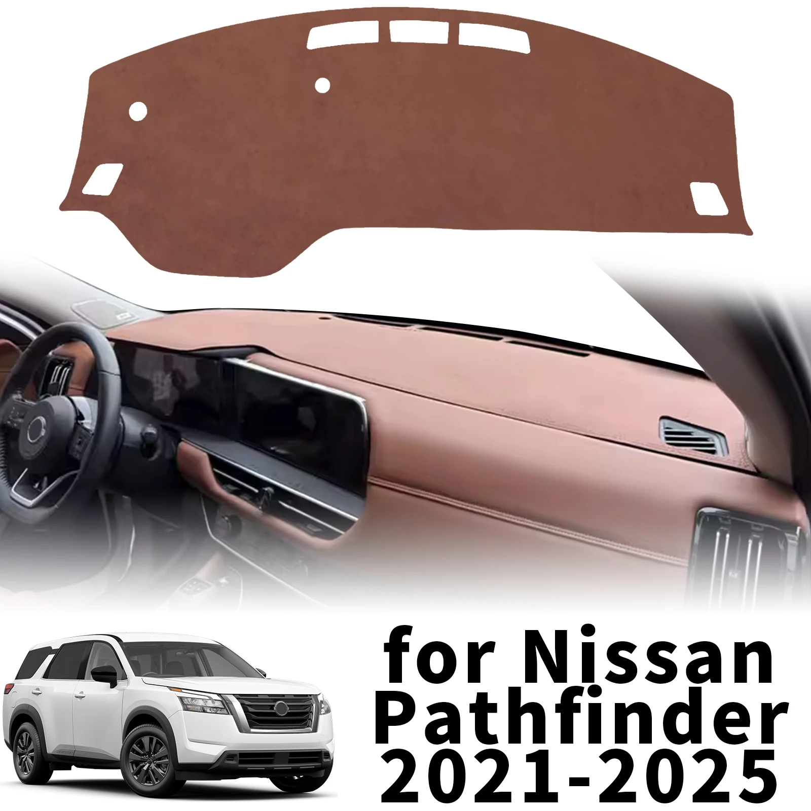 

for Nissan Pathfinder R53 SL 2025-2021 Car Dashmat Dashboard Cover Pad Protective Carpet Leather Accessories DashMat Sunshade