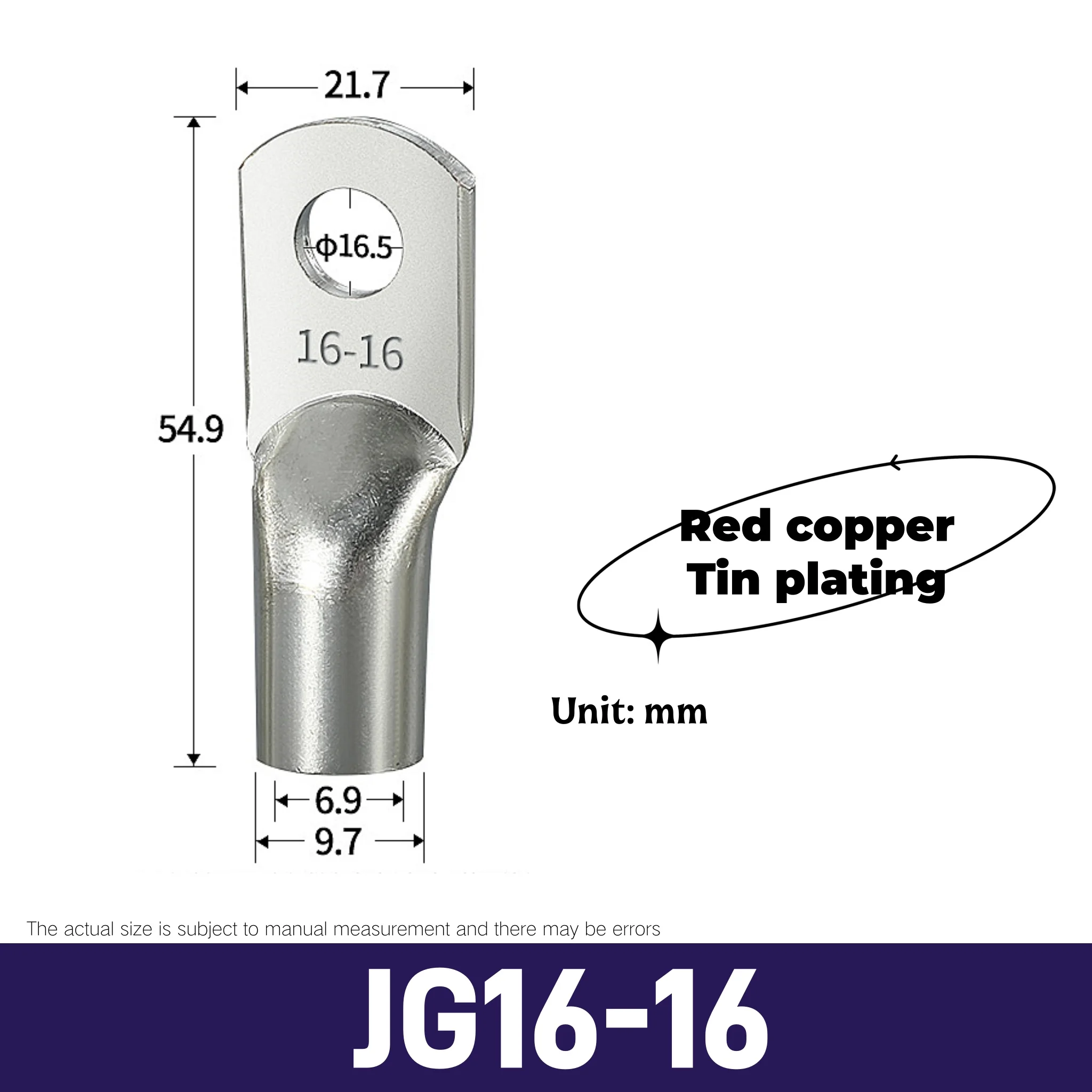 9PCS Jg Crimp Terminal Koperen Terminal voor Schepen Marine Draad Kabelschoen voor Elektrische Aansluiting Bedrading Terminal Diafragma M6 M8