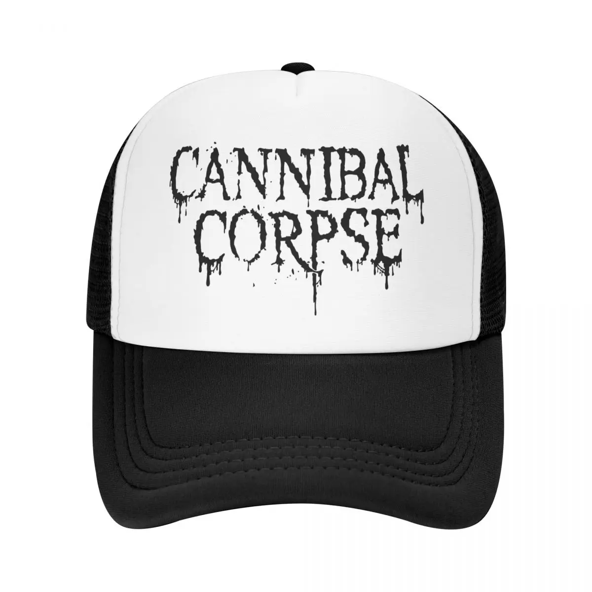 Cannibal-Corpse-Logo Mesh Baseball Cap Unisex Fitted Sun Hat Hat Adjustable Snapback Caps Dad Hat Summer Trucker Cap