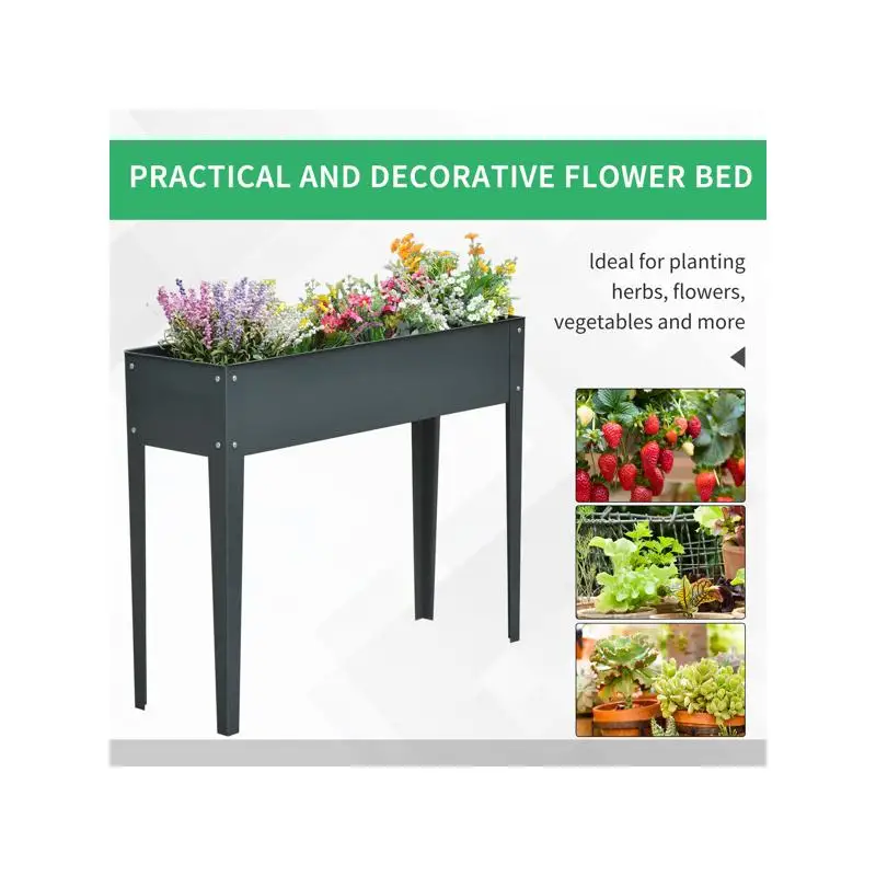 سرير حديقة مرتفع لسهولة الزراعة، صندوق زراعة حديقة خارجي متين، مثالي للخضروات والزهور #6