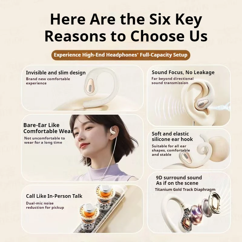 كليب على نوع C & 3.5 مللي متر سماعات التحكم السلكية 9D الصوت المحيطي سماعات الأذن الرياضية ألعاب سماعة ENC سماعات في HD هيئة التصنيع العسكري لسامسونج #3