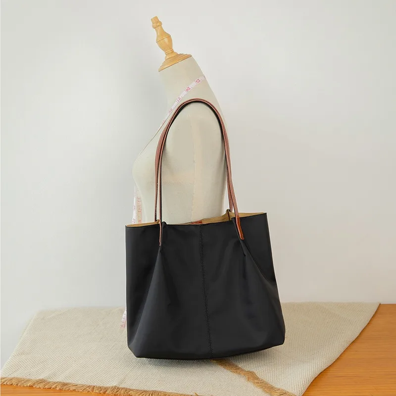 Tote bag canvas nylon large capacity Oxford cloth simple business commuting shoulder bag