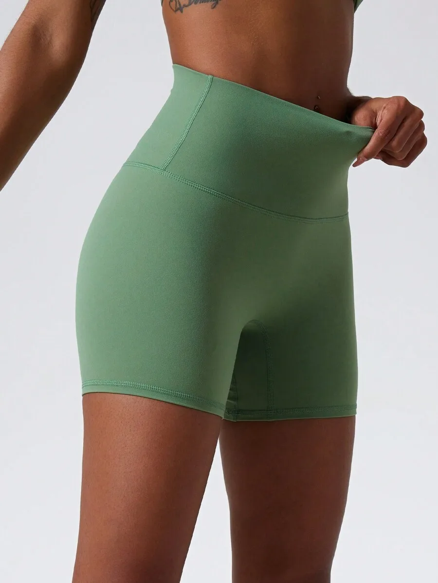 

High Stretch Yoga Shorts For Running Gym Cycling Sports Women Sweat Absorbent Breathable Tight Shorts